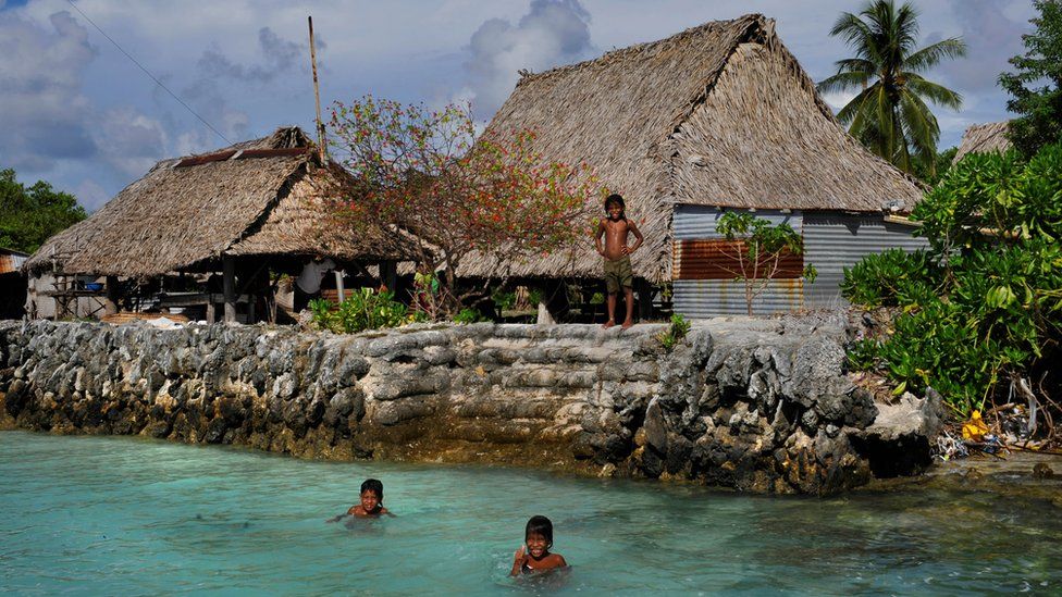 Tebunginako on the Island of Abaiang, Kiribati