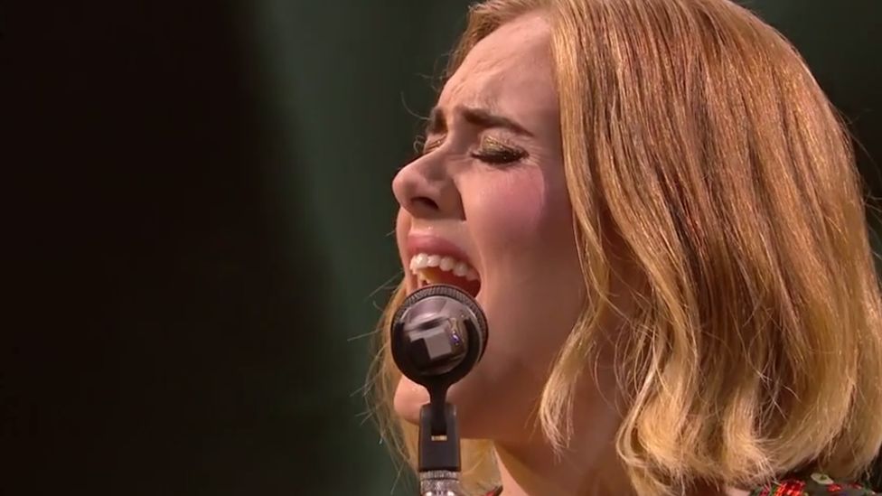 Adele performs at Glastonbury