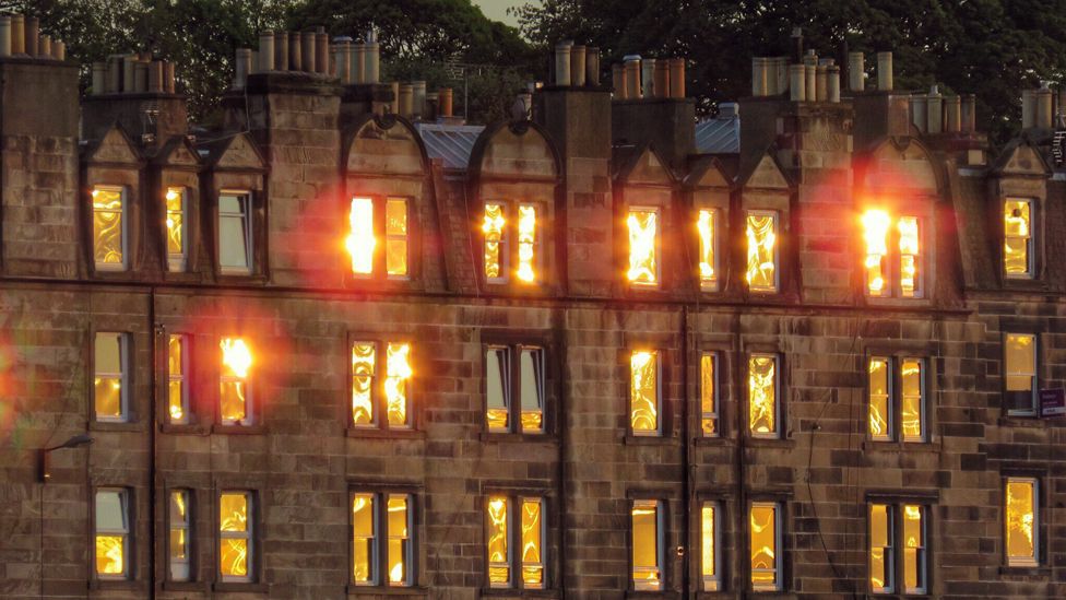 Sunlight reflected in windows