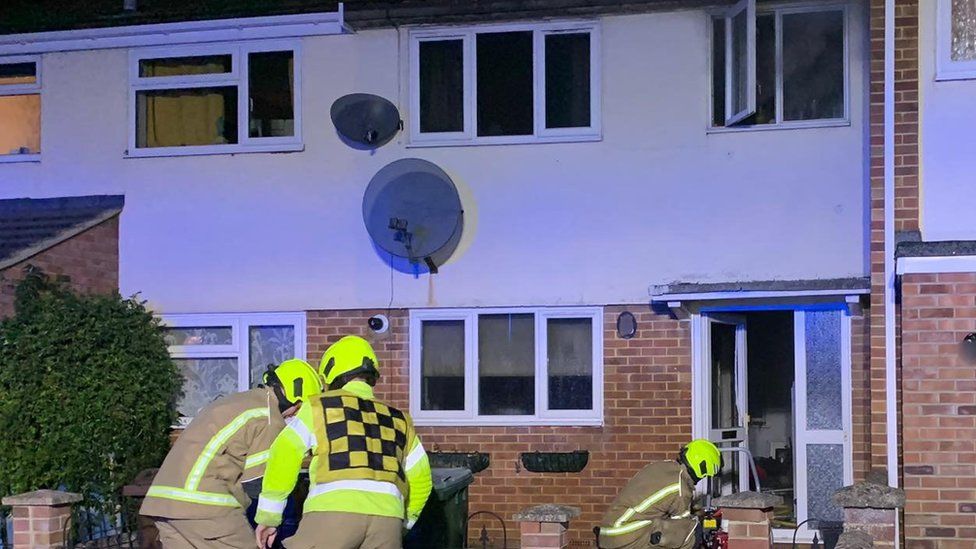 Bicester house fire Man arrested over suspected arson attack BBC News
