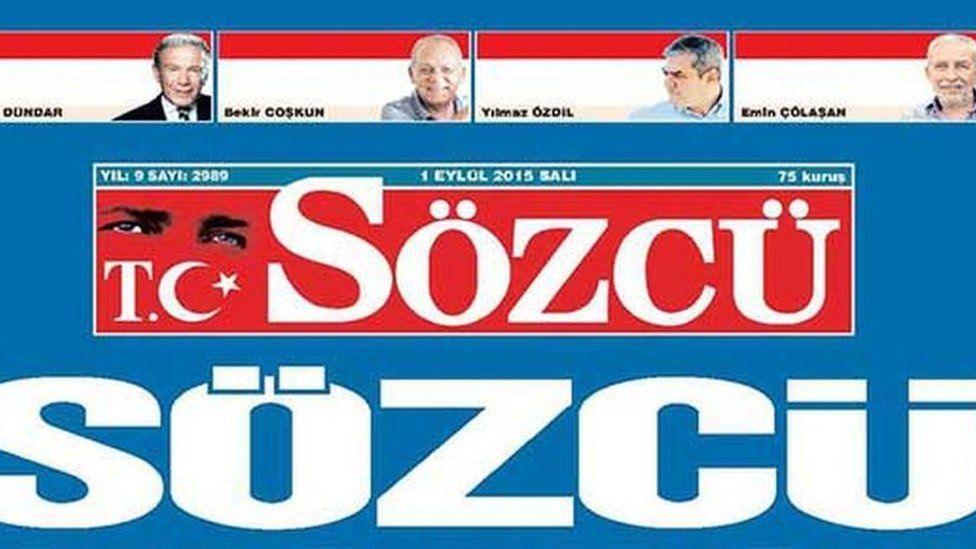 The front page of Sozcu daily