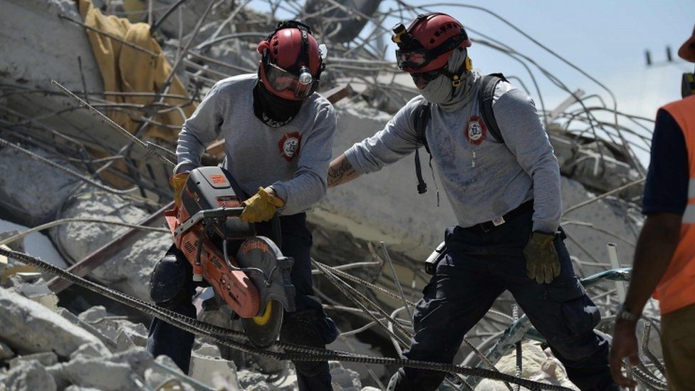 Rescue work following a powerful earthquake in Ecuador