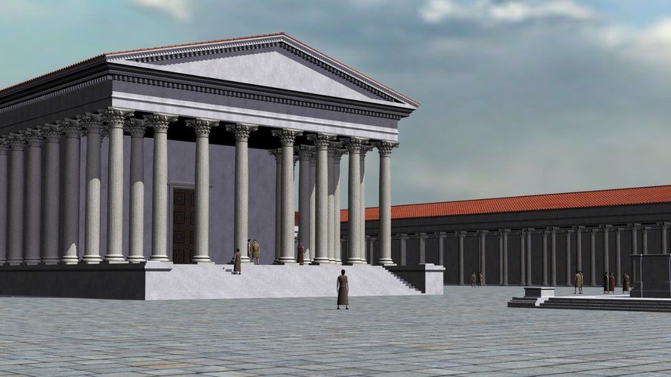 Computer generated artist's impression of the Roman temple