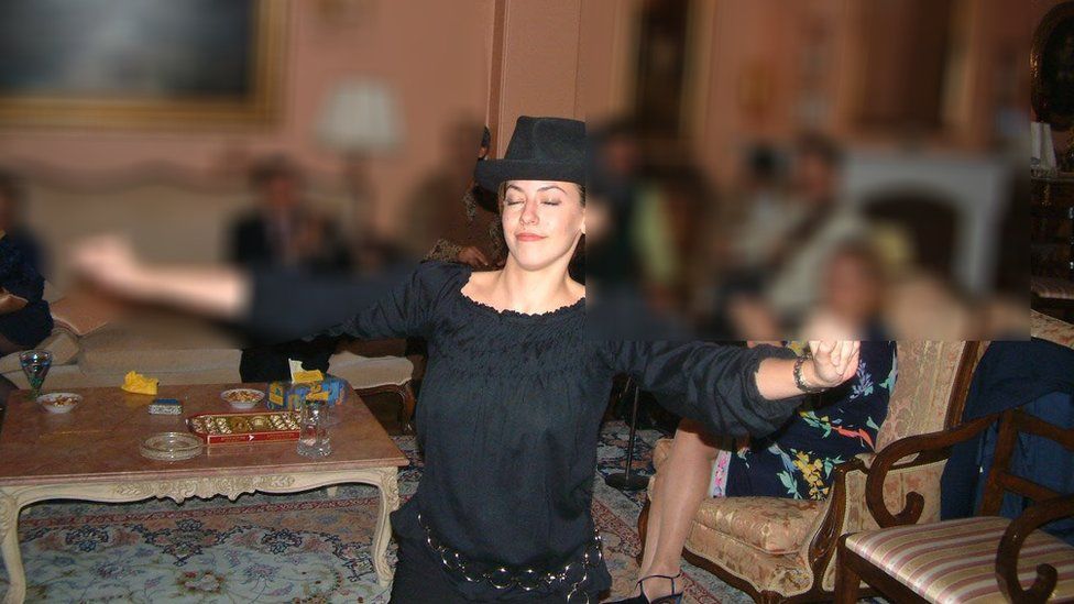 Feranak Amidi at a party in Iran