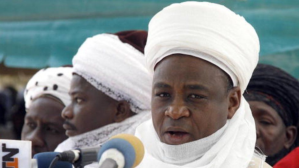 The supreme head of Muslim faithfuls in Nigeria and Sultan of Sokoto Mohammed Sa'ad Abubakar III speaks at the historic first Talakawa Summit in Nigeria in Dutse, Jigawa State on October 18, 2008.
