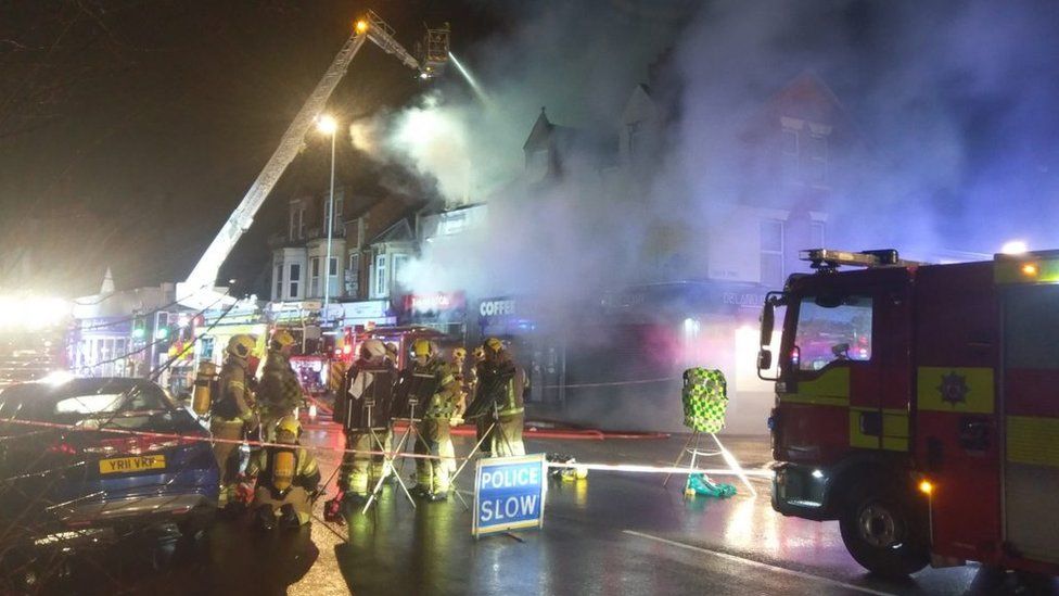 Crews tackle Kingsley Park flat fire in Northampton - BBC News