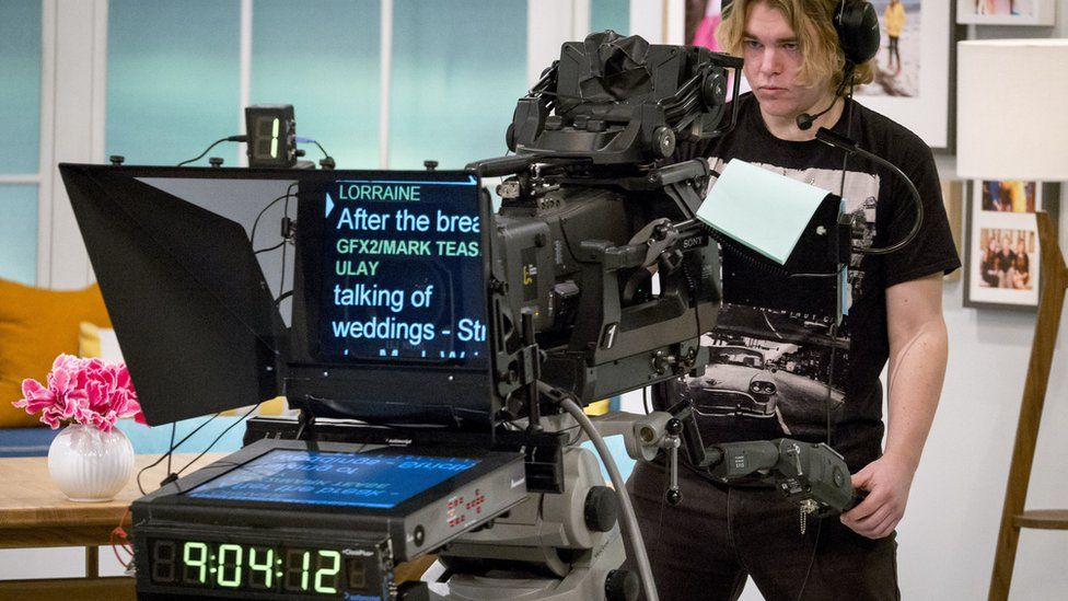 An autocue in an ITV studio