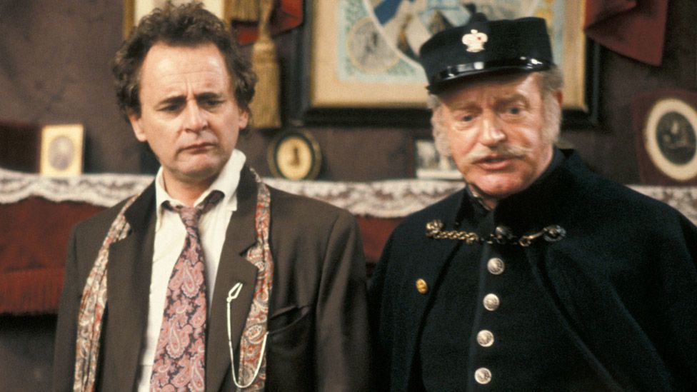 Windsor (right) with Sylvester McCoy in Doctor Who: Ghost Light in 1989