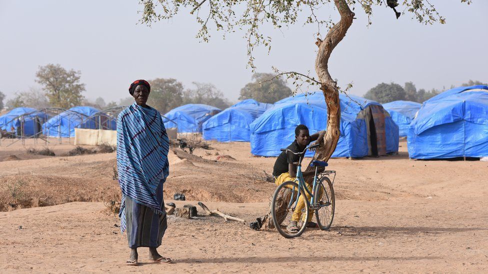 Displaced people are seen in the camp build by the German NGO Help in Pissila, Burkina Faso