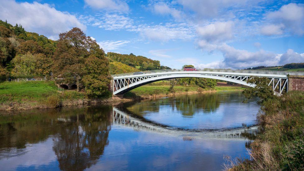 Il fiume Wye a Bigsweir Bridge, Monmouth