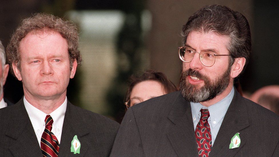 Martin McGuinness and Gerry Adams on Good Friday 1998