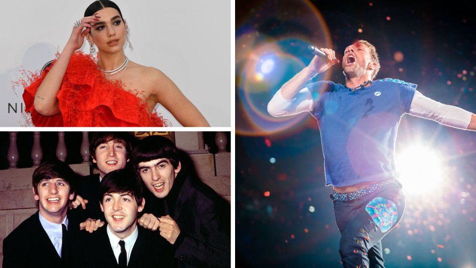 Dua Lipa, Coldplay and The Beatles