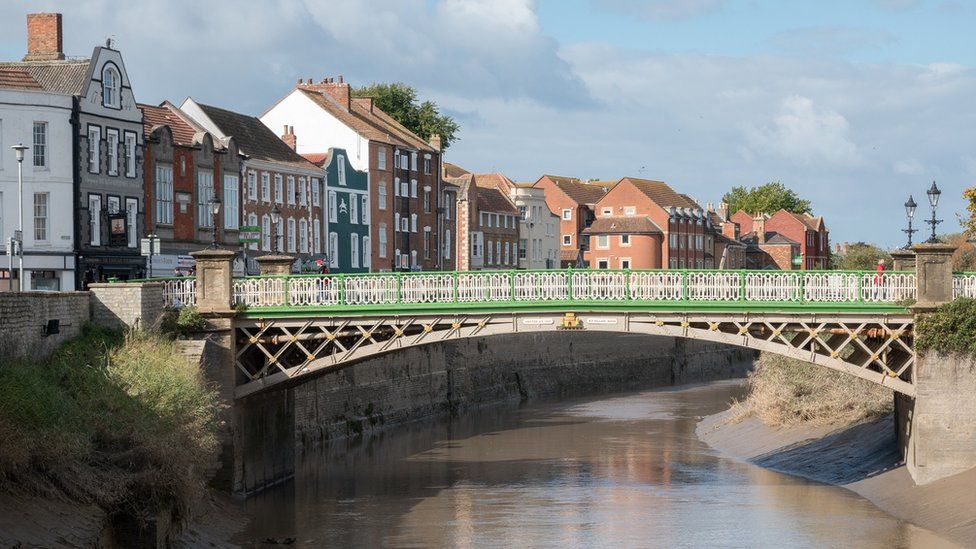 A shot of the town bridge in the centre of Bridgwater