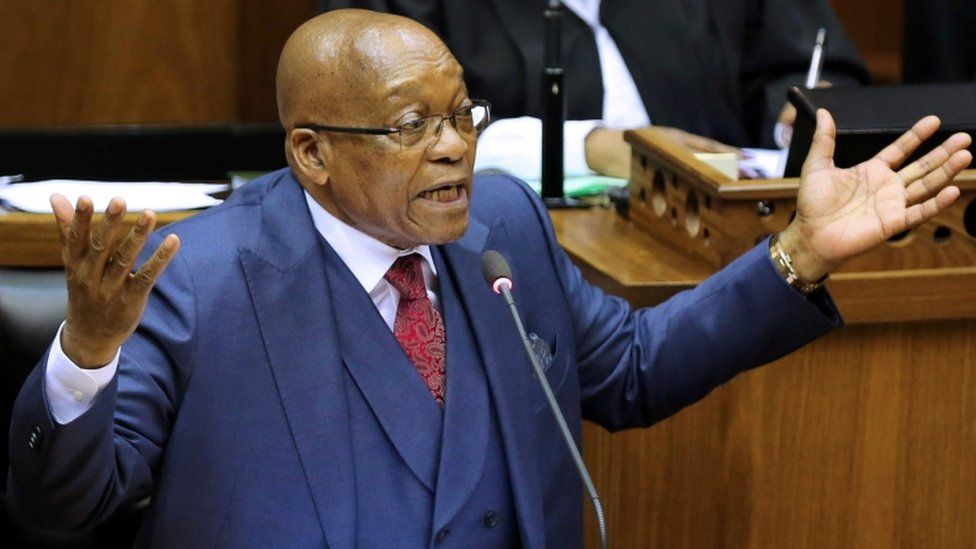 President Jacob Zuma gestures as he addresses parliament in Cape Town, South Africa November 2, 2017