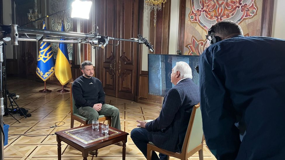 President Volodymyr Zelensky and John Simpson