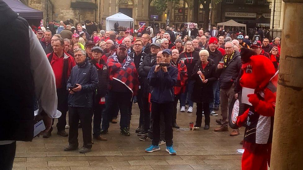 Peterborough Panthers rally at the Guildhall