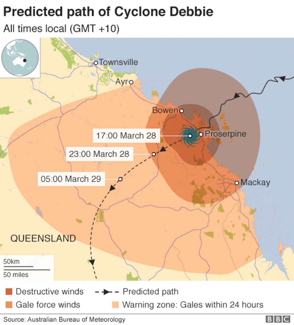 Cyclone Debbie Deadly storm batters Australia BBC News