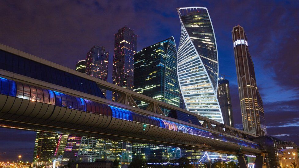 A stock photo of the Moscow business district