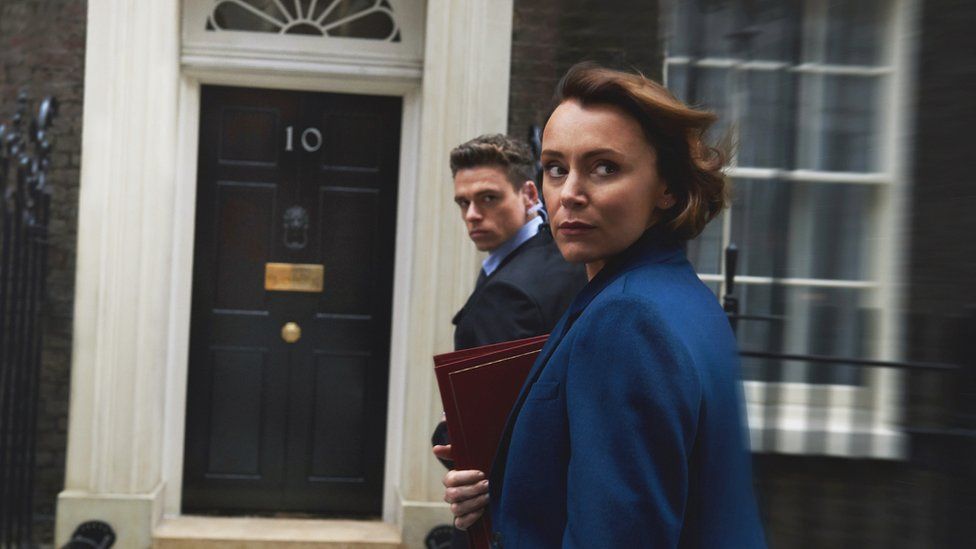 Bodyguard actors Keeley Hawes and Richard Madden