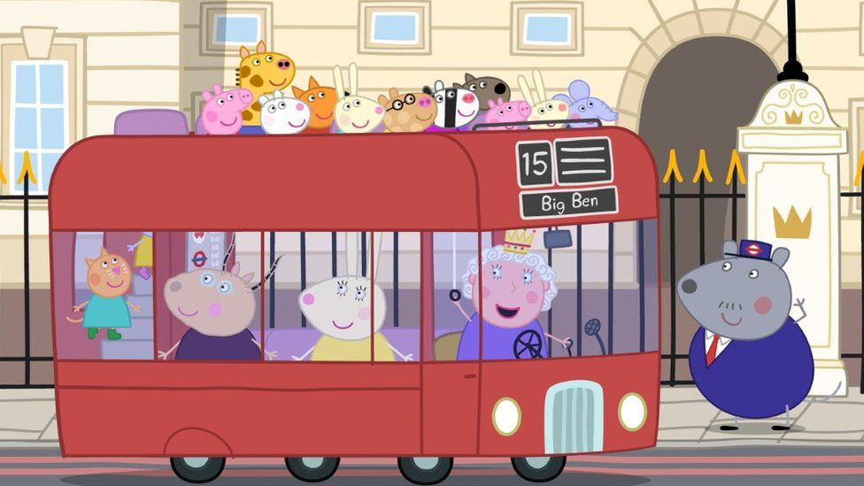 A London bus with Peppa Pig characters