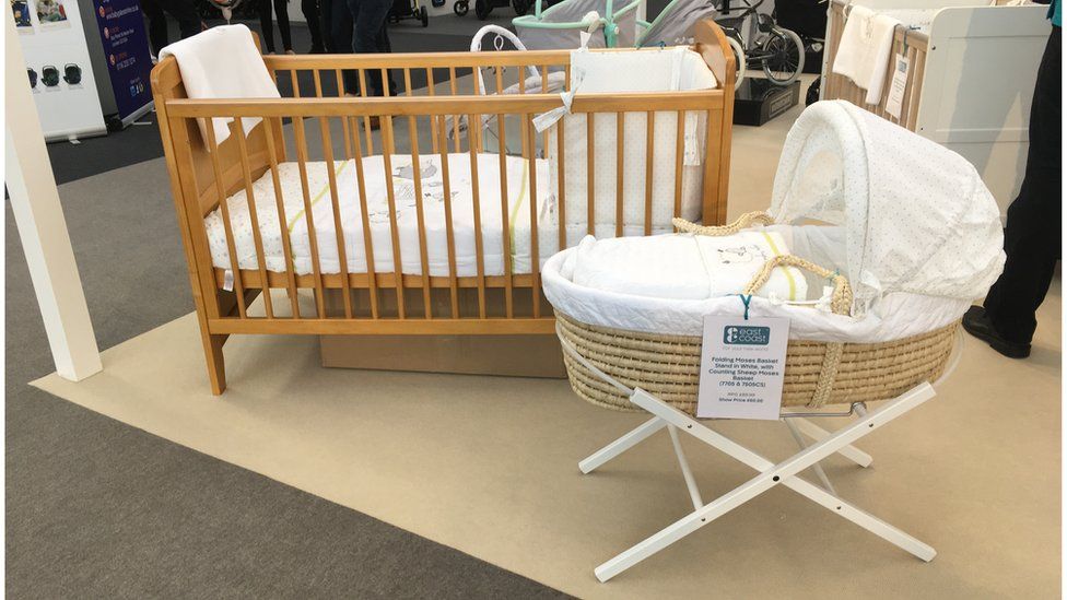 East coast cot and moses basket on show at The Baby Show