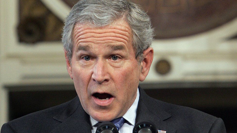 George W Bush speaks during a press conference, 20 December 2006