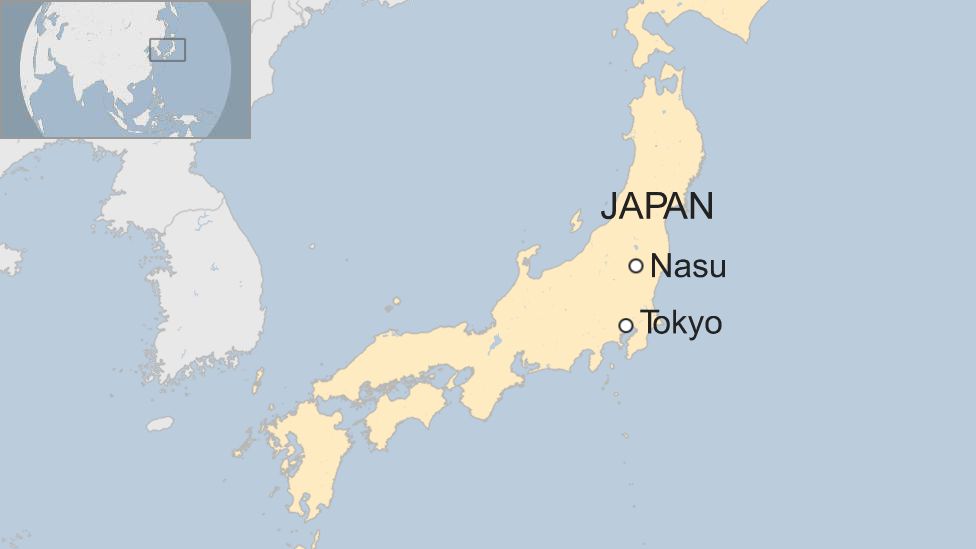 Map showing Nasu in Japan