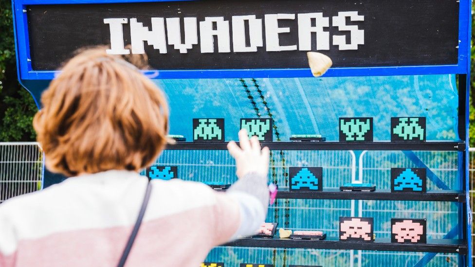 Space Invaders at the Actual Reality Arcade at Bluedot