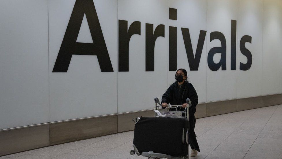 The arrivals lobby at Heathrow Airport