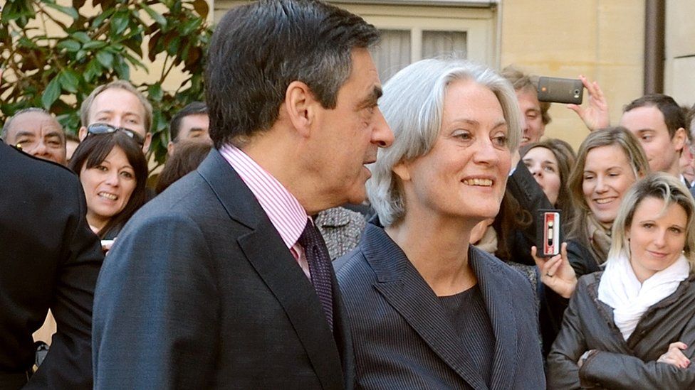 Francois Fillon and his wife Penelope in 2012 at the Hotel Matignon in Paris