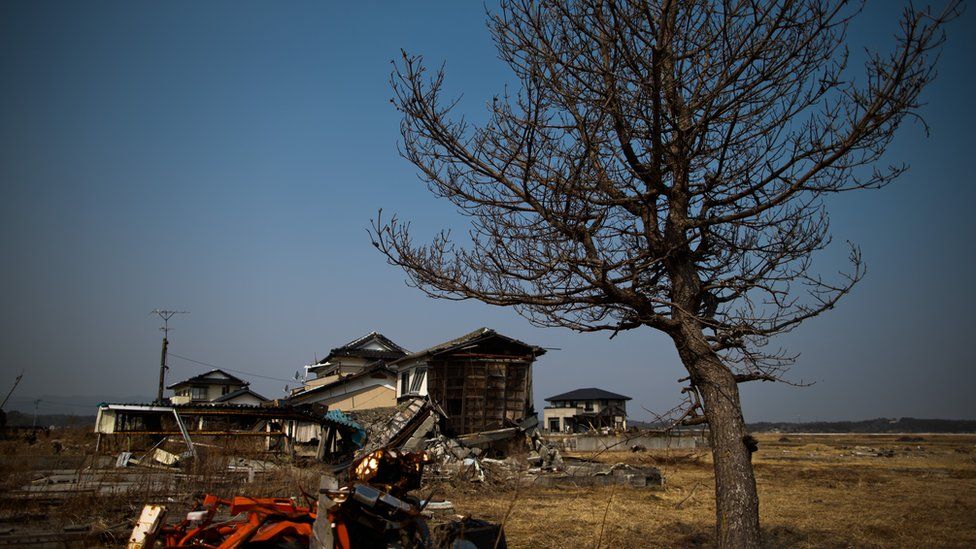 A picture of a house in Odaka in 2013 after it was devastated by the 2011 Fukushima nuclear disaster