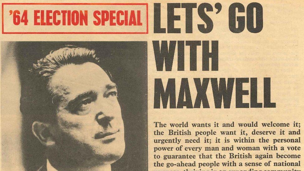 1964 Labour election leaflet showing Robert Maxwell
