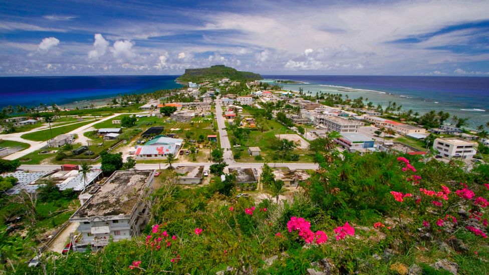 A view of village of Songsong in the Northern Mariana Islands