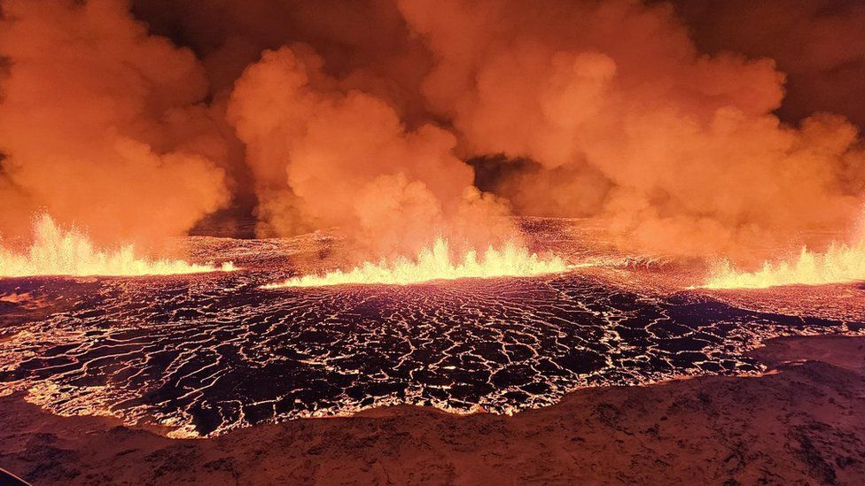 Iceland volcano erupts