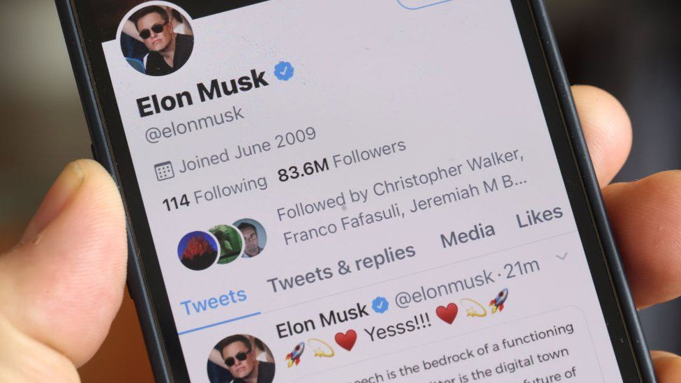 Elon Musk's Twitter page