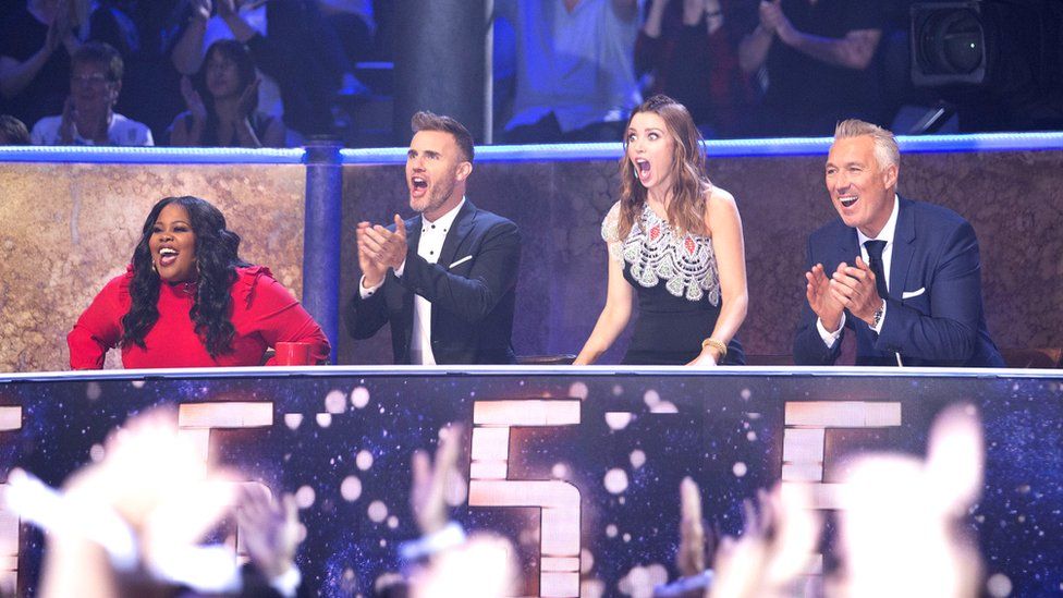 Amber Riley, Gary Barlow, Dannii Minogue, Martin Kemp