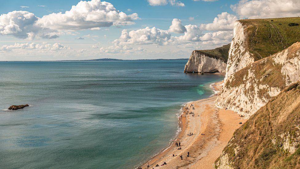 Jurassic Coast in the United Kingdom, the shot shows the nature in this UNESCO world heritage which stretches from Devon to Dorset, it is one of the most popular destinations in Britain.