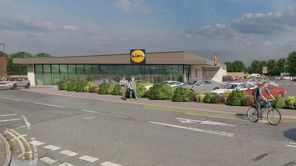 A CGI image showing what the new Lidl supermarket in Horley could look like (Image Lidl)