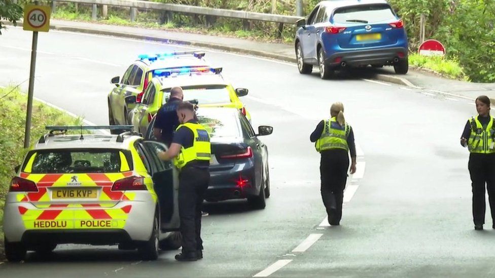 Llanelli Two children and an adult in hospital after four vehicle