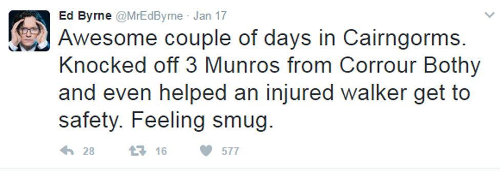 Ed Byrne's tweet