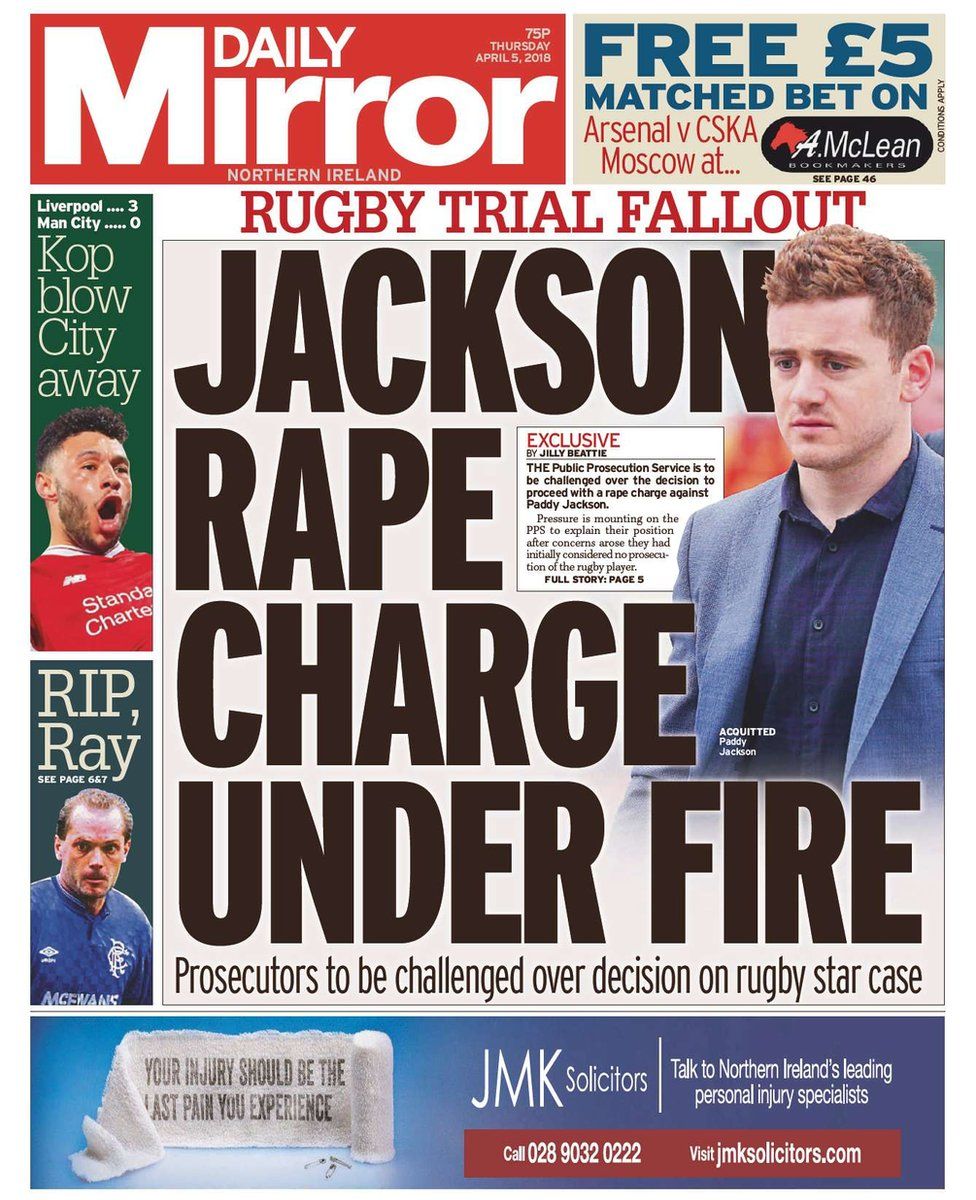 front page of the daily mirror Thursday 5th April 2019