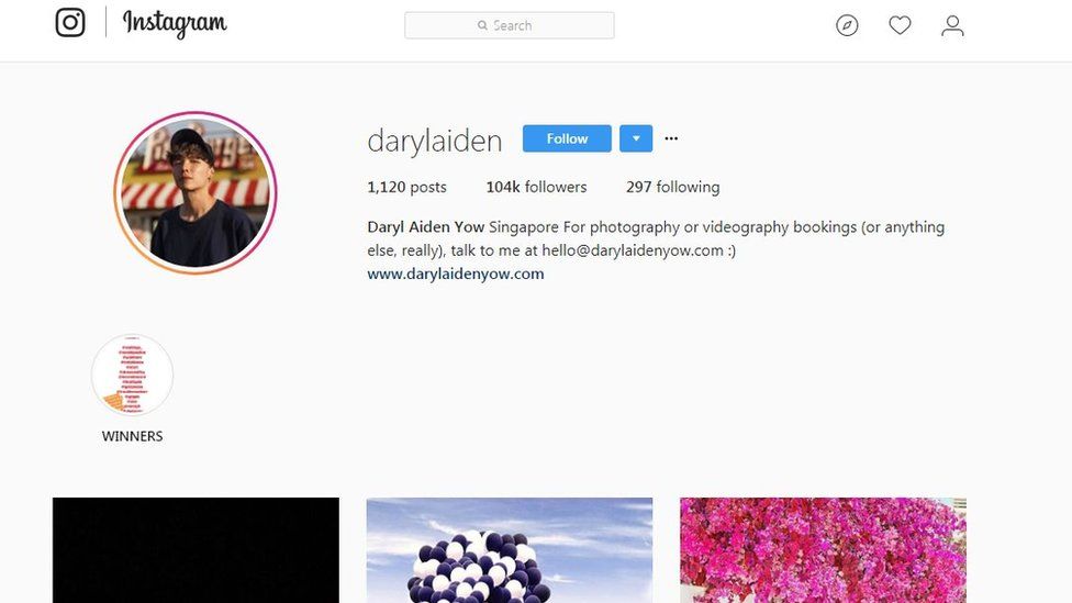 Daryl Aiden Yow Instagram page