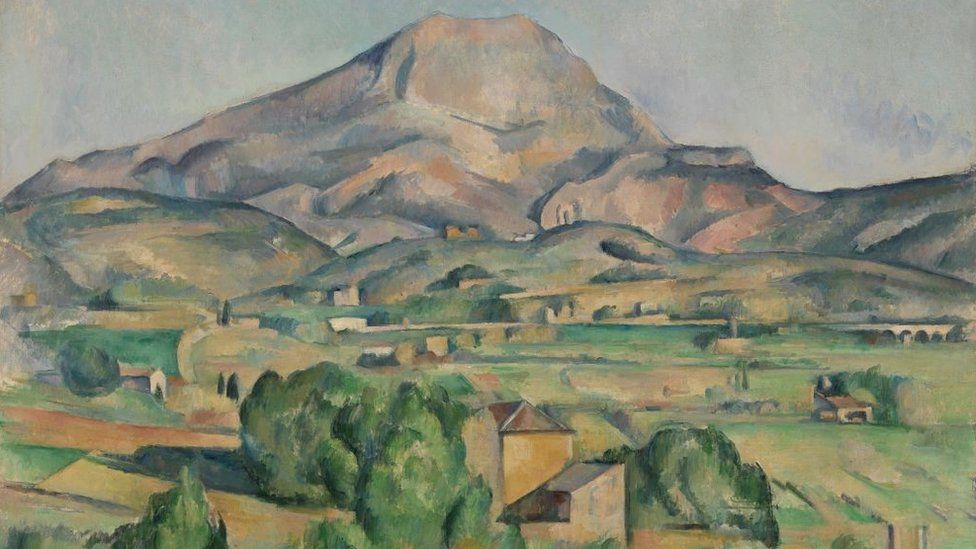 A painting of Mont Sainte-Victoire by Paul Cezanne