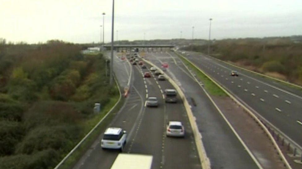 Traffic flows freely over the M4 Severn bridge