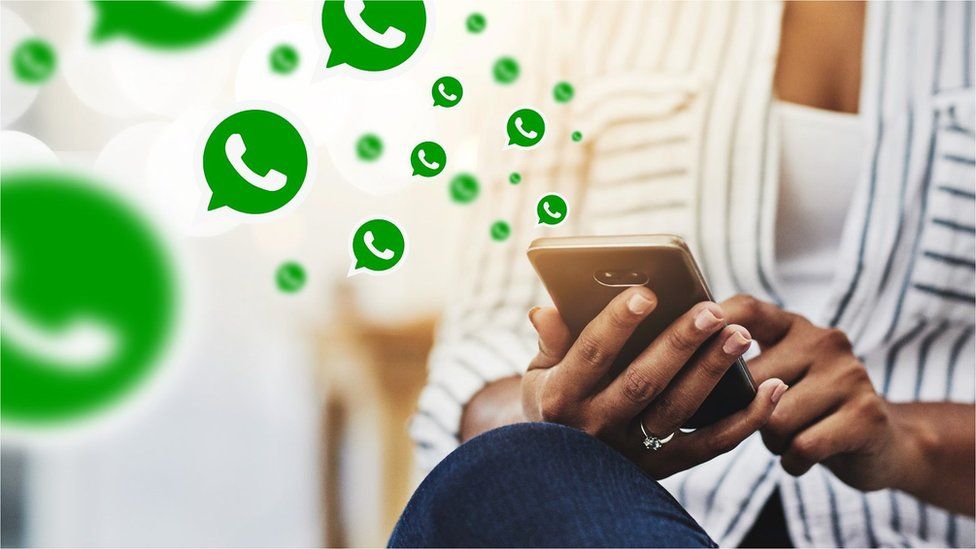 WhatsApp messages on a phone