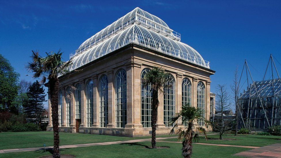 Palm house at Royal Botanic Garden in Edinburgh