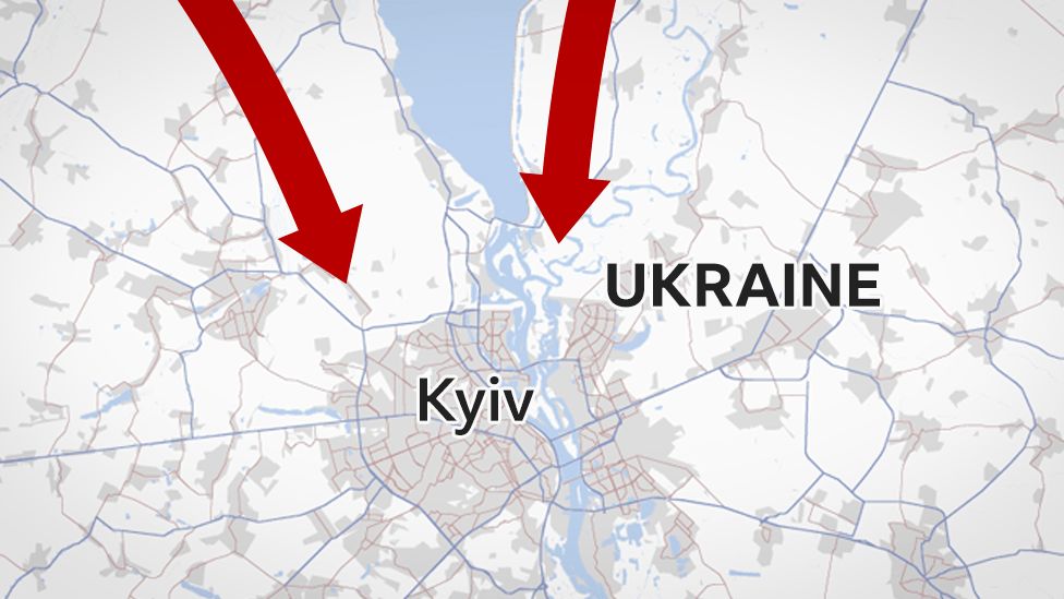 Kyiv map with arrows