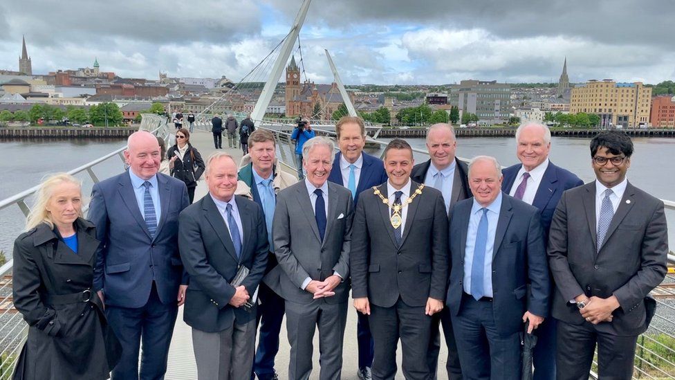 US delegation on the Peace Bridge Derry