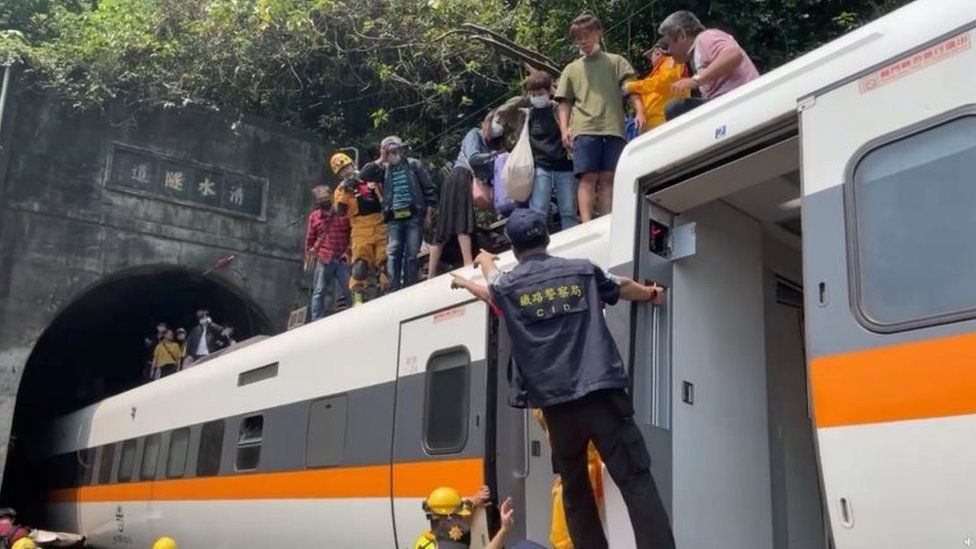 Taiwan rail crash site