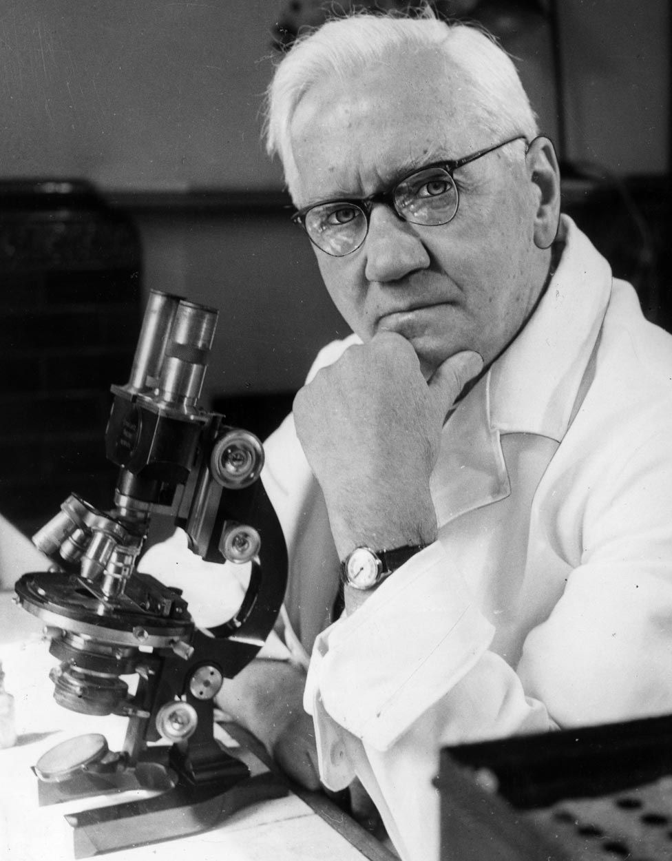Sir Alexander Fleming, pictured in 1954